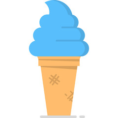 Ice Cream Horn Flat Icon