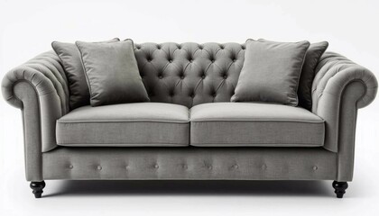 soft gray sofa on a white background