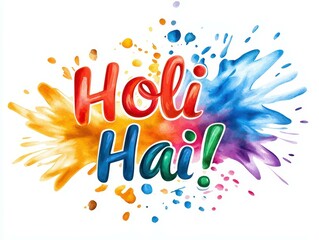 Vibrant Holi celebrations illustrated with colorful splashes and joyful text.