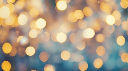 Fototapeta premium Abstract Golden Bokeh Lights Background, Festive Holiday Sparkle, Warm Glow