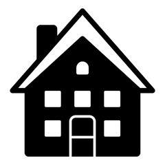 Two stores house solid icon, real estate concept. Vector graphics. Cottage building sign on white background, glyph style mobile or design.