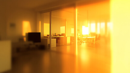 Modern white and blue open space office interior