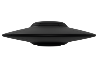 Stealth black UFO in flight