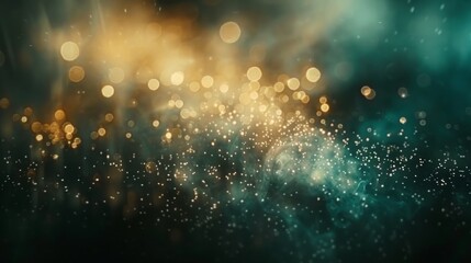Fototapeta premium Magical Gold Bokeh Lights Background. Sparkle Glitter Texture Overlay. Abstract Blurred Golden Particles For Christmas, New Year, Celebration Designs