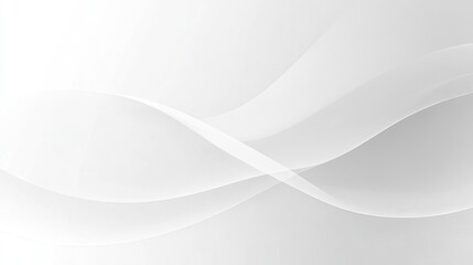 Obraz premium Clean White Background with Abstract Wave Lines Pattern, Smooth Elegant Curves