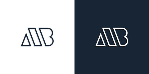 Abstract line art initial letters AB logo.