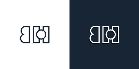 Abstract line art initial letters BH logo.