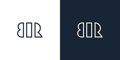Abstract line art initial letters BR logo.