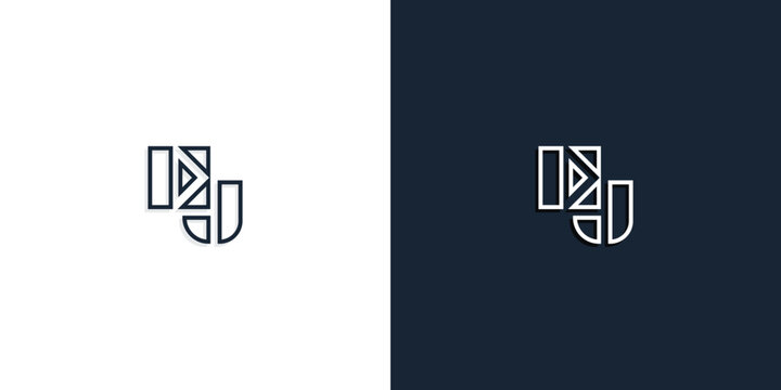 Abstract line art initial letters EJ logo.