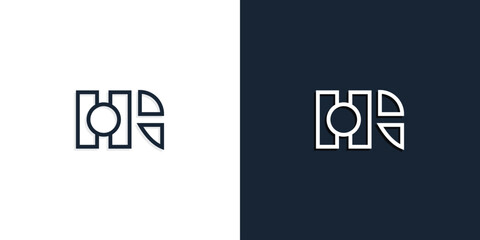 Fototapeta premium Abstract line art initial letters HG logo.