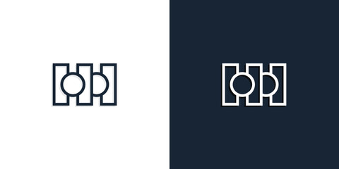 Abstract line art initial letters HH logo.