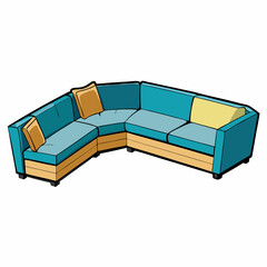 sofa and pillows isolated