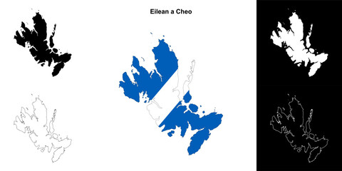 Eilean a Cheo blank outline map set