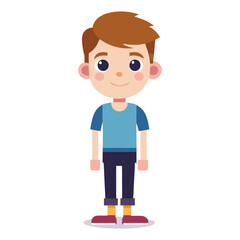 Flat and Minimalist design of a Casual man character constructor for animation