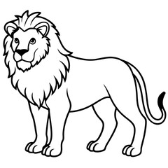Geometric Lion Line Art Design