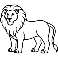 Geometric Lion Line Art Design