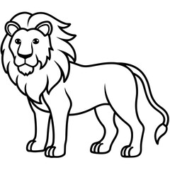 Geometric Lion Line Art Design