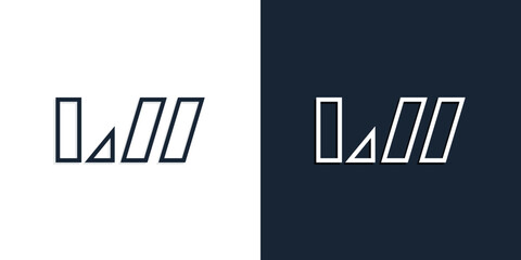 Abstract line art initial letters LW logo.
