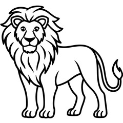 Geometric Lion Line Art Design