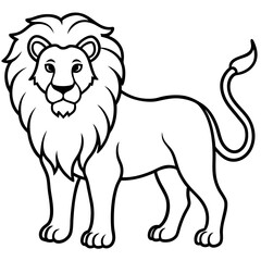 Geometric Lion Line Art Design