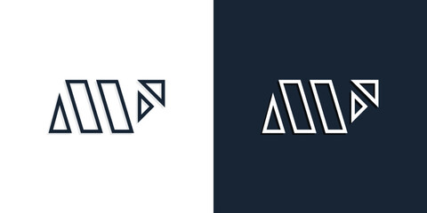 Abstract line art initial letters MF logo.