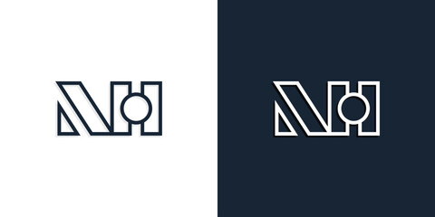 Abstract line art initial letters NH logo.