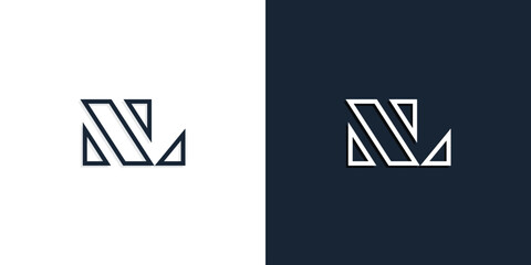 Abstract line art initial letters NL logo.