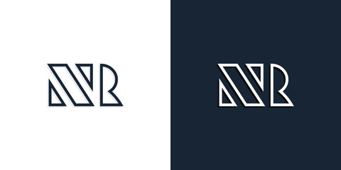 Abstract line art initial letters NR logo.