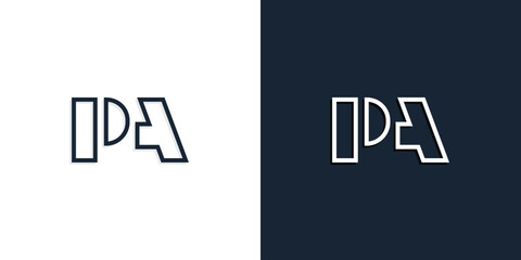 Abstract line art initial letters PA logo.