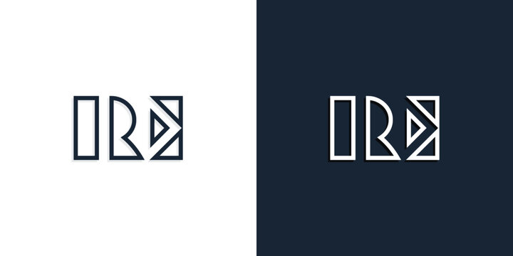 Abstract line art initial letters RE logo.