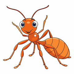 vector illustration of cartoon cockroach