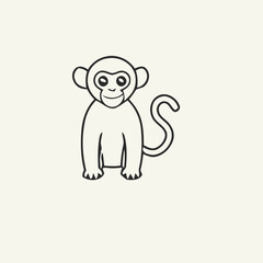 Cute cartoon monkey, perfect for coloring books.