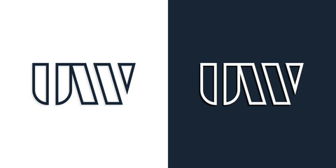 Abstract line art initial letters UW logo.