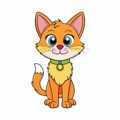 cat, cartoon, animal, kitten, vector, pet, illustration, cute, domestic, feline, pets, art, funny, fun, drawing, tail, mammal, kitty, fur, animals, character, happy, sitting, smiling, comic