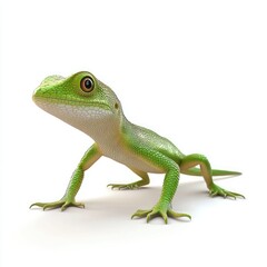 Fototapeta premium 3d model of a vibrant green lizard.