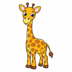 Obraz premium giraffe cartoon isolated on white