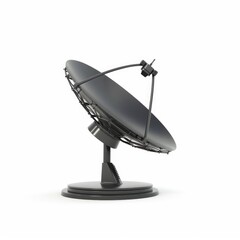 Satellite dish antenna, rendered in three dimensions.
