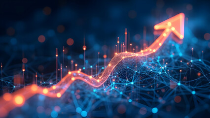 Artificial intelligence network visualization generating predictive financial growth models through interconnected neural systems