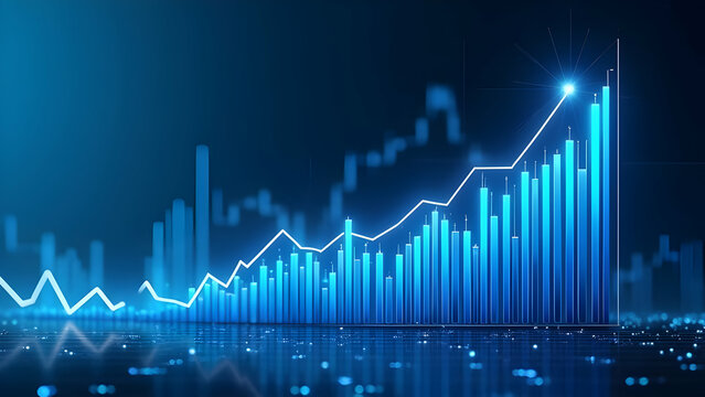 Predictive market analytics visualization through algorithmic financial data with forward-projecting confidence interval cone