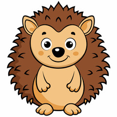 cartoon, animal, hedgehog, lion, vector, illustration, mammal, character, isolated, nature, wild, cute, funny, fun, cat, drawing, art, wildlife, brown, pet, smile, toy, comic, baby, zoo