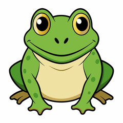 green frog isolated on white