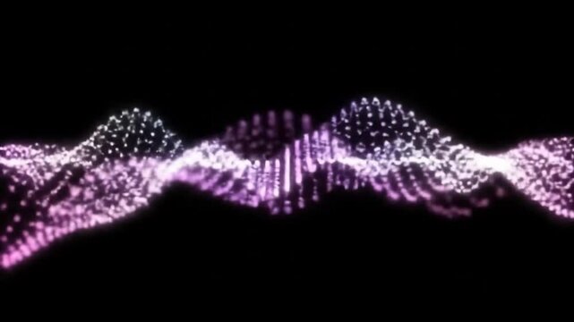 Glowing Purple DNA Structure on Black Background