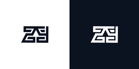 Minimal creative initial letters ZY logo
