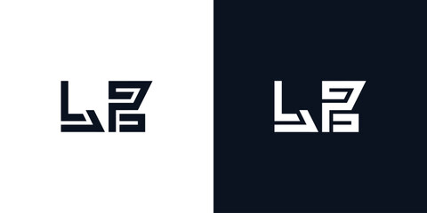 Minimal creative initial letters LP logo.