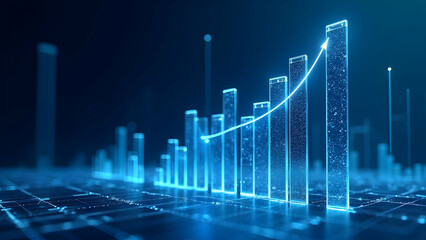 Naklejka premium Technical breakthrough visualization of market dynamics through glass-effect financial data with momentum confirmation elements