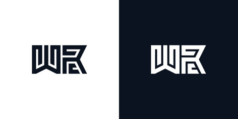 Minimal creative initial letters WR logo