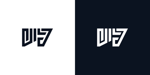 Minimal creative initial letters VJ logo