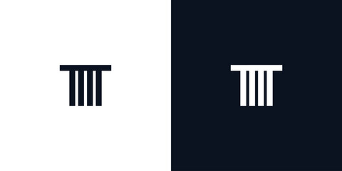 Minimal creative initial letters TT logo