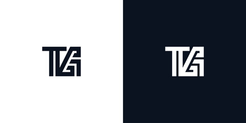 Minimal creative initial letters TG logo