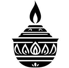 Silhouette of Waisak celebration lamp decoration